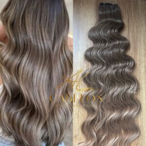Cabelo Telado/Tecido Loiro escuro BGL001 Ondulado Fibra Russa 60cm 200g