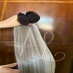 Cabelo Telado/Tecido Mesclado Platinado Esfumado Liso Fibra Russa 70cm 150g - Imagem 2