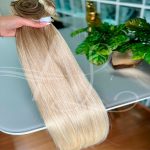 Cabelo Telado/Tecido Loiro Pérola #3 Liso Fibra Russa 70cm 150g - Imagem 2