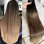 Cabelo Telado Tecido Ombre Hair Mesclado Liso Fibra Russa 70cm 150g