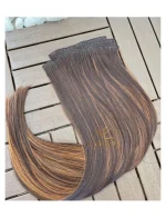 Kit Mega Hair 4 Telinhas TIC-TAC Morena Iluminada Chocolate Liso Bio Luxo Prime. - Imagem 3