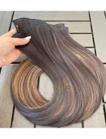 Kit Mega Hair 4 Telinhas TIC-TAC Morena Iluminada Chocolate Liso Bio Luxo Prime. - Imagem 2