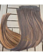 Kit Mega Hair 4 Telinhas TIC-TAC Morena Iluminada Chocolate Liso Bio Luxo Prime. - Imagem 6