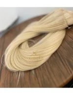 Kit Mega Hair 4 Telinhas TIC-TAC Loiro Pérola Claro Liso Bio Luxo Prime. - Imagem 4