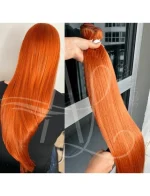Cabelo Telado/Tecido Ruivo Laranjinha #2 Fibra Russa Ultra Realista 70cm 150g