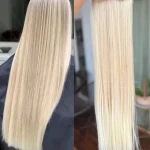 Mega Hair Tic-Tac Loiro Pérola Claro Liso Fibra Bio Luxo Prime.