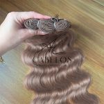 Cabelo Telado/Tecido Loiro Escuro-12# Ondulado Fibra Russa 60cm 200g - Imagem 3