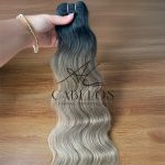 Cabelo Telado/Tecido Loiro esfumado TT-Sunshine Ondulado Fibra Russa 60cm 200g - Imagem 3