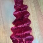 Cabelo Telado/Tecido Vermelho-Bug2 Ondulado Fibra Russa 60cm 200g - Imagem 4