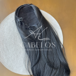 Aplique Rabo de Cavalo Ary Preto 60cm 140g Fibra Europeia. - Imagem 6