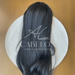 Aplique Rabo de Cavalo Ary Preto 60cm 140g Fibra Europeia. - Imagem 5