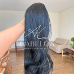 Aplique Rabo de Cavalo Ary Preto 60cm 140g Fibra Europeia. - Imagem 2