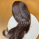 Aplique Rabo de Cavalo Ary Castanho Claro 60cm 140g Fibra Europeia. - Imagem 4