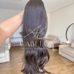 Aplique Rabo de Cavalo Ary Castanho Claro 60cm 140g Fibra Europeia. - Imagem 2