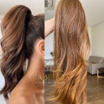 Aplique Rabo de Cavalo Ary Loiro Mesclado  60cm 140g Fibra Europeia.