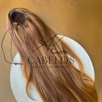 Aplique Rabo de Cavalo Ary Loiro Mesclado  60cm 140g Fibra Europeia. - Imagem 7