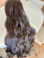 Mega Hair Tic-Tac Castanho Medio Ondulado Fibra Bio Luxo Prime. - Imagem 3