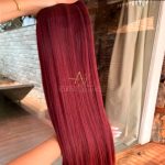 Mega Hair Tic-Tac Vermelho Marsala Liso Fibra Bio Luxo Prime. - Imagem 3