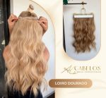 Mega Hair Tic-Tac + Fio Invisible Fibra Russa Suzan 50cm 120g- Loiro Dourado - Imagem 5