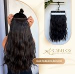 Mega Hair Tic-Tac + Fio Invisible Fibra Russa Suzan 50cm 120g- Castanho Escuro Natural - Imagem 4