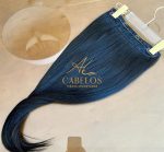 Mega Hair Tic-Tac + Fio Invisible Fibra Russa Cindy 60cm 120g- Preto - Imagem 3