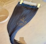 Mega Hair Tic-Tac + Fio Invisible Fibra Russa Cindy 60cm 120g- Castanho Escuro Natural - Imagem 3