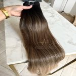 Cabelo Telado Tecido Ombre Hair Mesclado Liso Fibra Russa 70cm 150g - Imagem 4