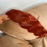 Cabelo Telado/Tecido Ruivo Laranjinha #1 Ondulado 60cm 200g. - Imagem 3