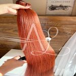 Cabelo Telado/Tecido Ruivo Laranjinha #1 Liso Fibra Russa Ultra Realista 70cm 150g - Imagem 4