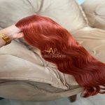 Cabelo Telado/Tecido Ruivo Laranjinha #1 Ondulado 60cm 200g. - Imagem 4