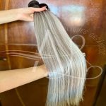 Cabelo Telado/Tecido Mesclado Platinado Esfumado Liso Fibra Russa 70cm 150g - Imagem 3