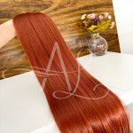 Cabelo Telado/Tecido Ruivo Laranjinha #1 Liso Fibra Russa Ultra Realista 70cm 150g - Imagem 5