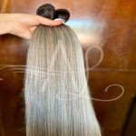 Cabelo Telado/Tecido Mesclado Platinado Esfumado Liso Fibra Russa 70cm 150g - Imagem 4
