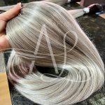 Cabelo Telado/Tecido Mesclado Platinado Esfumado Liso Fibra Russa 70cm 150g - Imagem 5