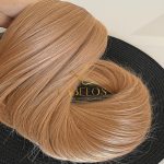 Cabelo Telado/Tecido Fibra Europeia Liso 75cm Loiro Bege Esfumado - Imagem 4