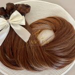 Cabelo Telado/Tecido Fibra Europeia Liso 75cm Mesclado Mel - Imagem 2