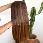Cabelo Telado/Tecido Fibra Europeia Liso 75cm Mesclado Mel - Imagem 3