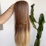 Cabelo Telado/Tecido Fibra Europeia Liso 75cm Mesclado Pérola Esfumado - Imagem 2