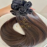 Cabelo Telado/Tecido Fibra Europeia Liso 75cm Morena Iluminada #1 - Imagem 5