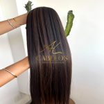 Cabelo Telado/Tecido Fibra Europeia Liso 75cm Morena Iluminada #1 - Imagem 2