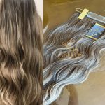 Mega Hair Tic-Tac + Fio Invisible Fibra Russa Suzan 50cm 120g- Mesclado Mel