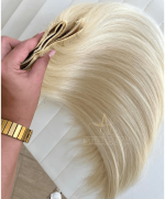 Mega Hair Tic-Tac 4pçs Fibra Russa Liso 60cm 200g, Loiro (1212/6130#) - Imagem 9