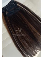 Mega Hair Tic-Tac 4pçs Fibra Russa Liso 60cm 200g, Morena Iluminada (OP427613#) - Imagem 6